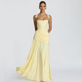 Robe longue évasée à fines bretelles
