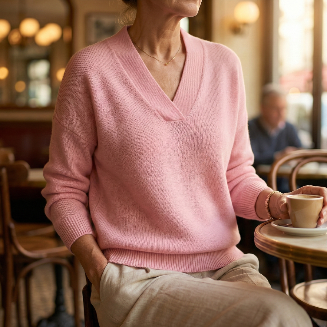 Pull à col V à la coupe décontractée