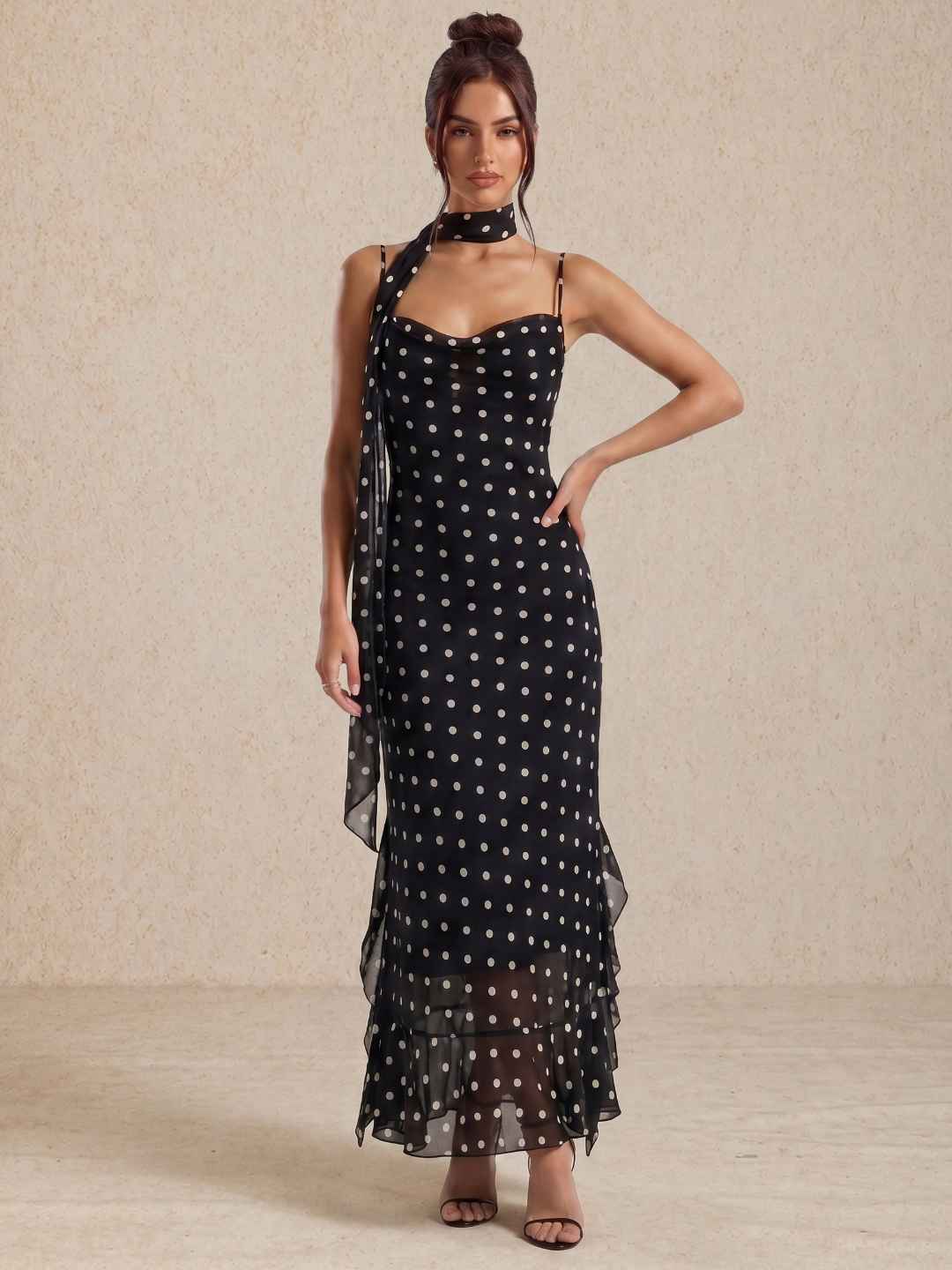 Robe midi à pois