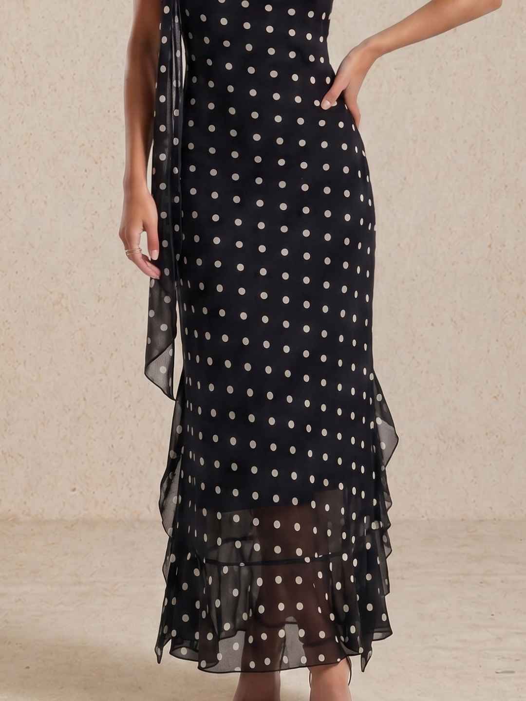 Robe midi à pois