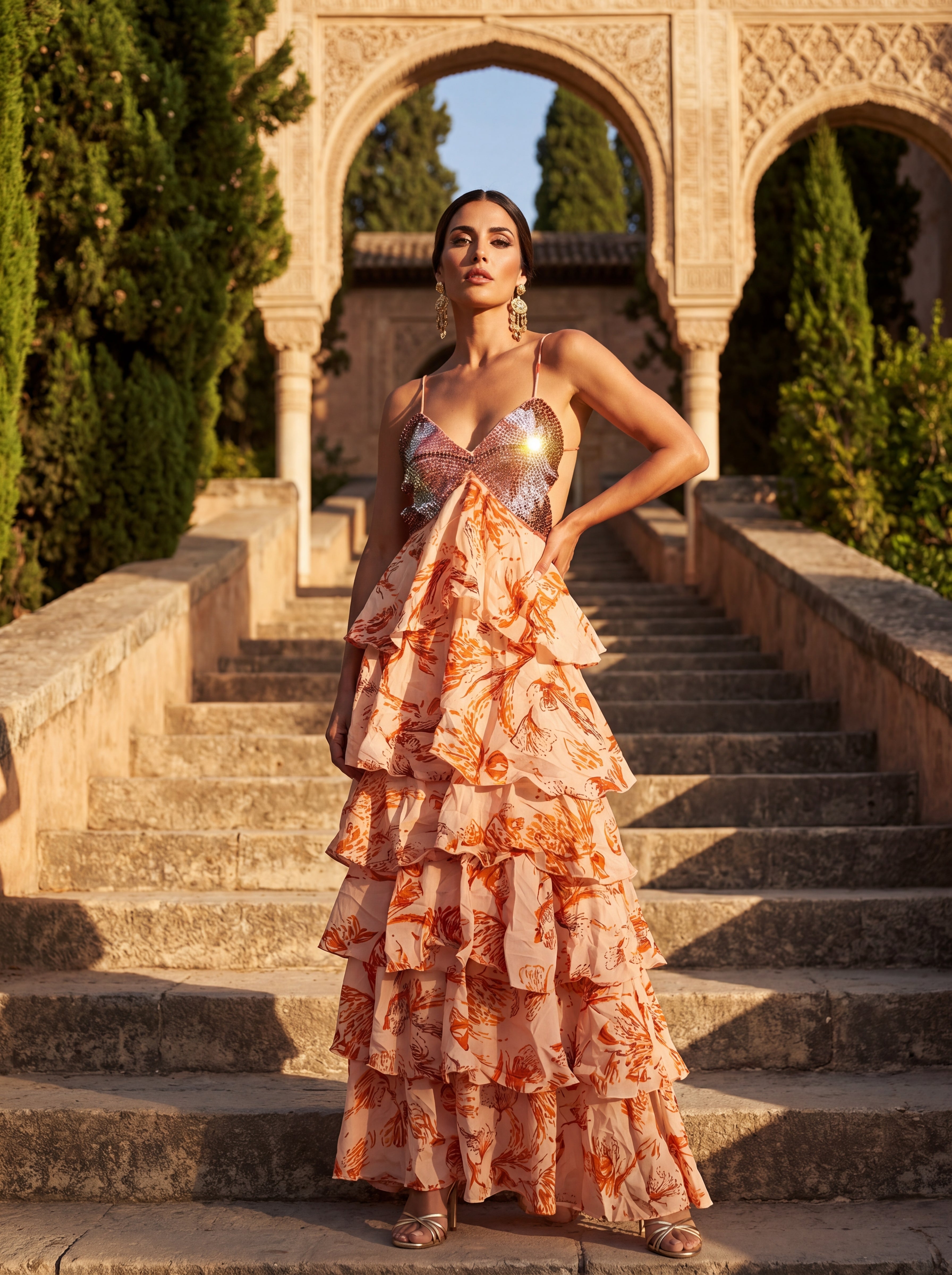 Robe longue au tombé soyeux et à la ligne épurée