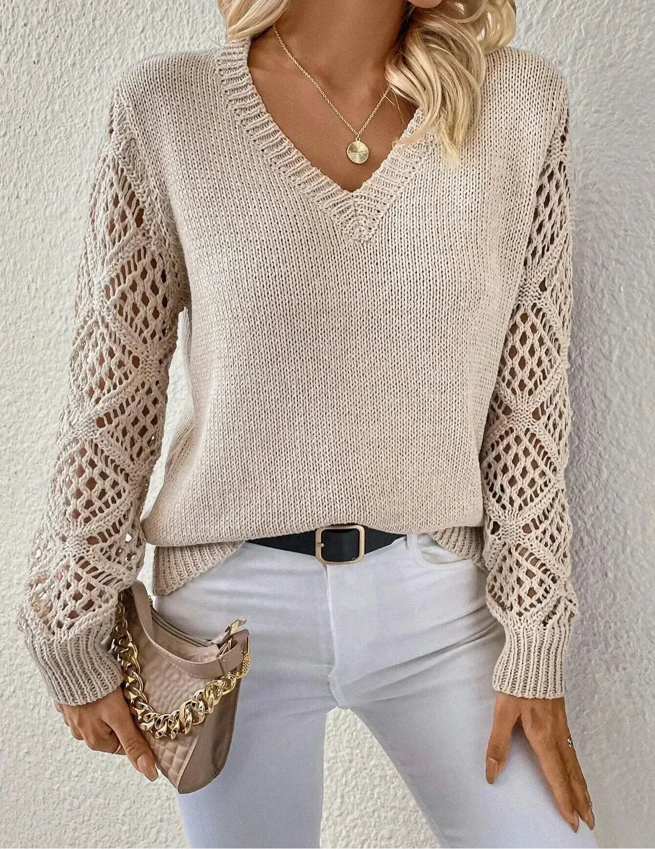 Pull à col V en maille douce