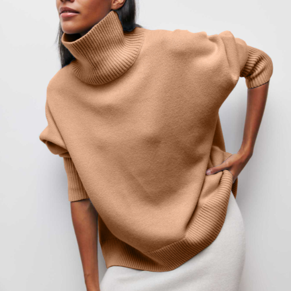 Pull à col roulé en maille douce