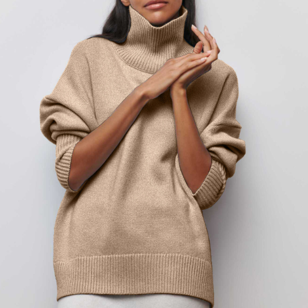 Pull à col roulé en maille douce