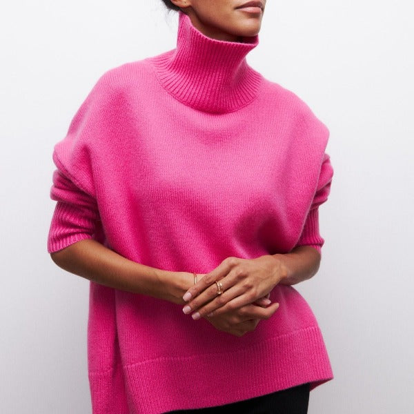 Pull à col roulé en maille douce