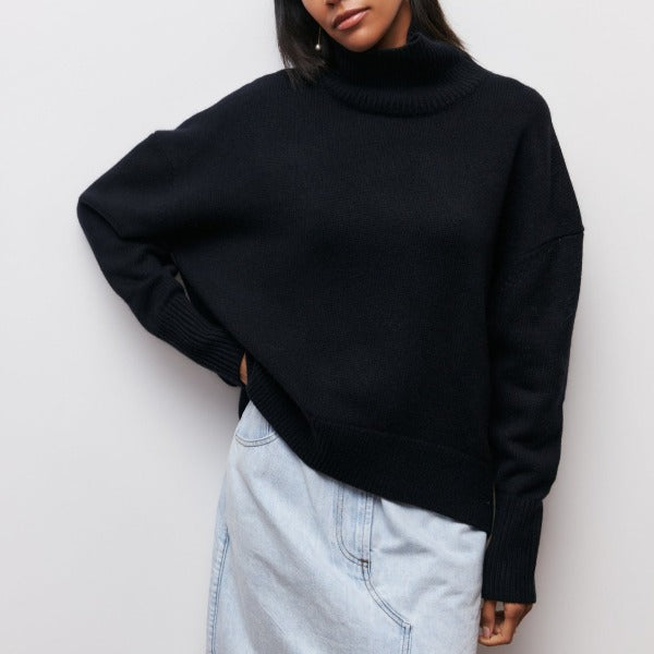 Pull à col roulé en maille douce