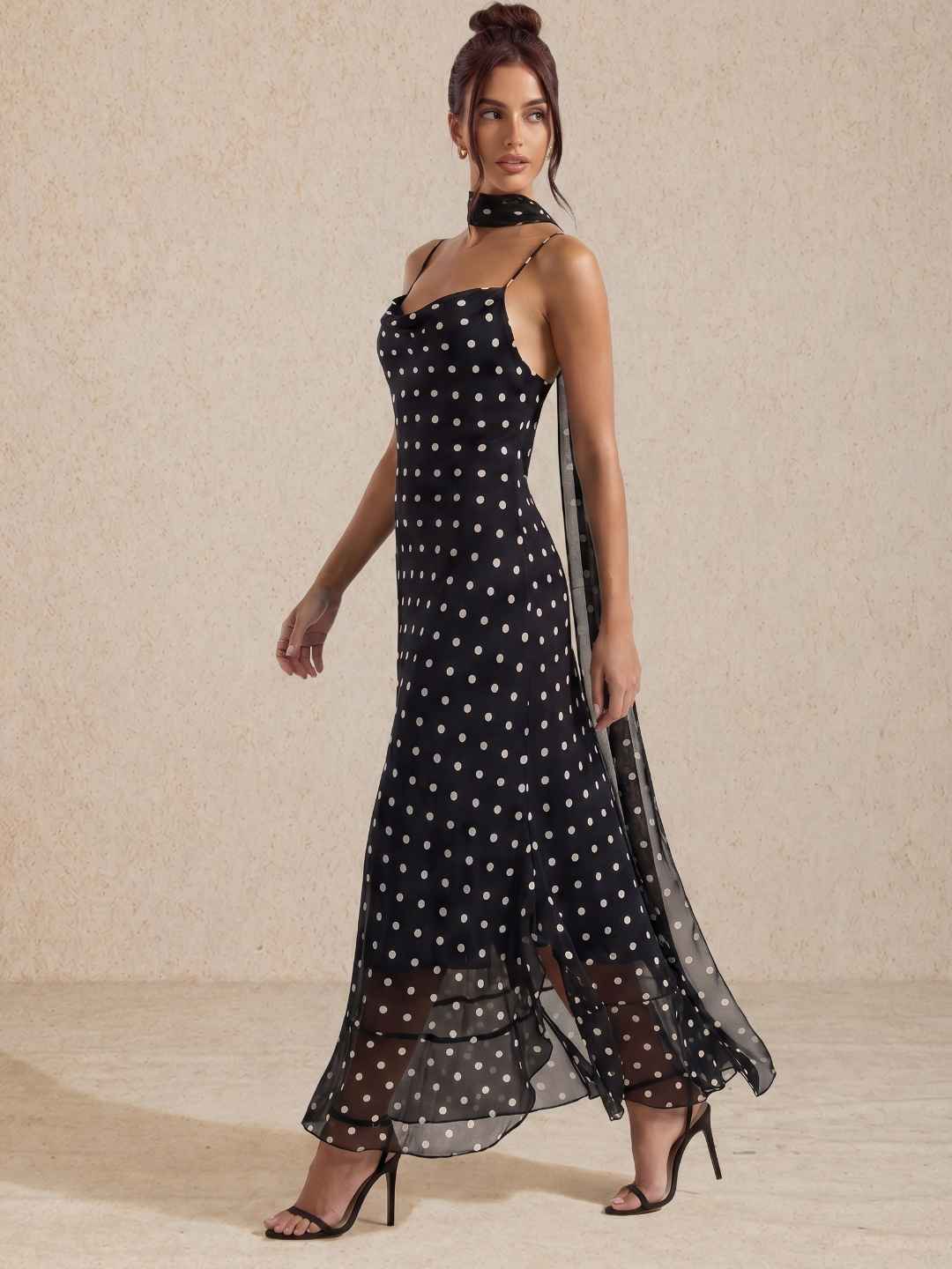 Robe midi à pois