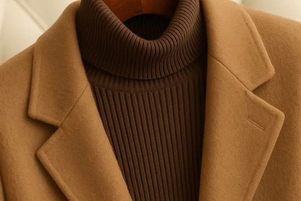 Manteau long en 100 % laine à fermeture à nœud