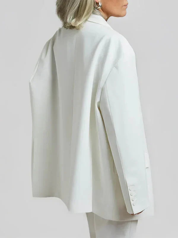 Blazer ivoire à la coupe oversize