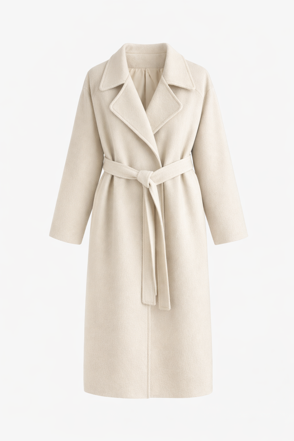 Manteau long droit à ceinture amovible