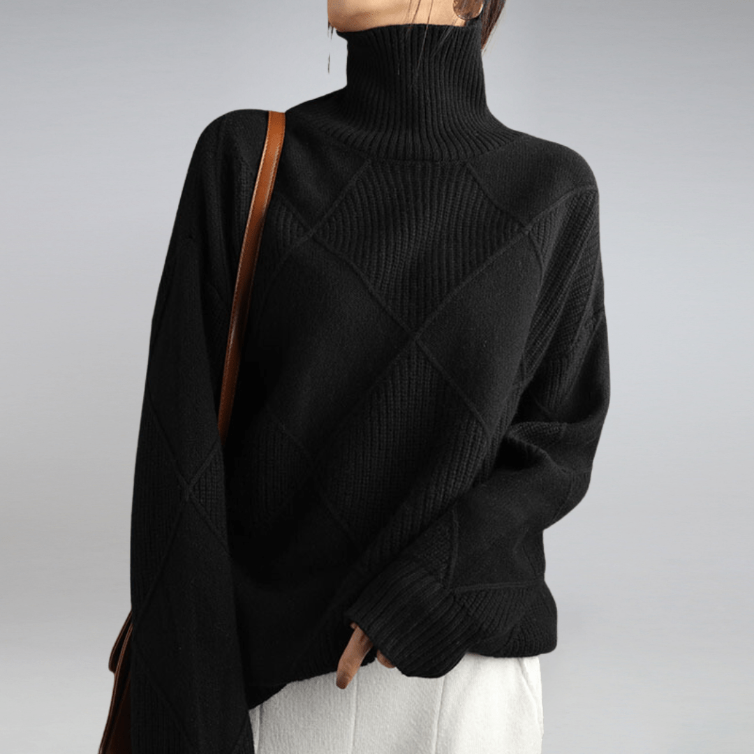 Pull à col roulé en maille douce