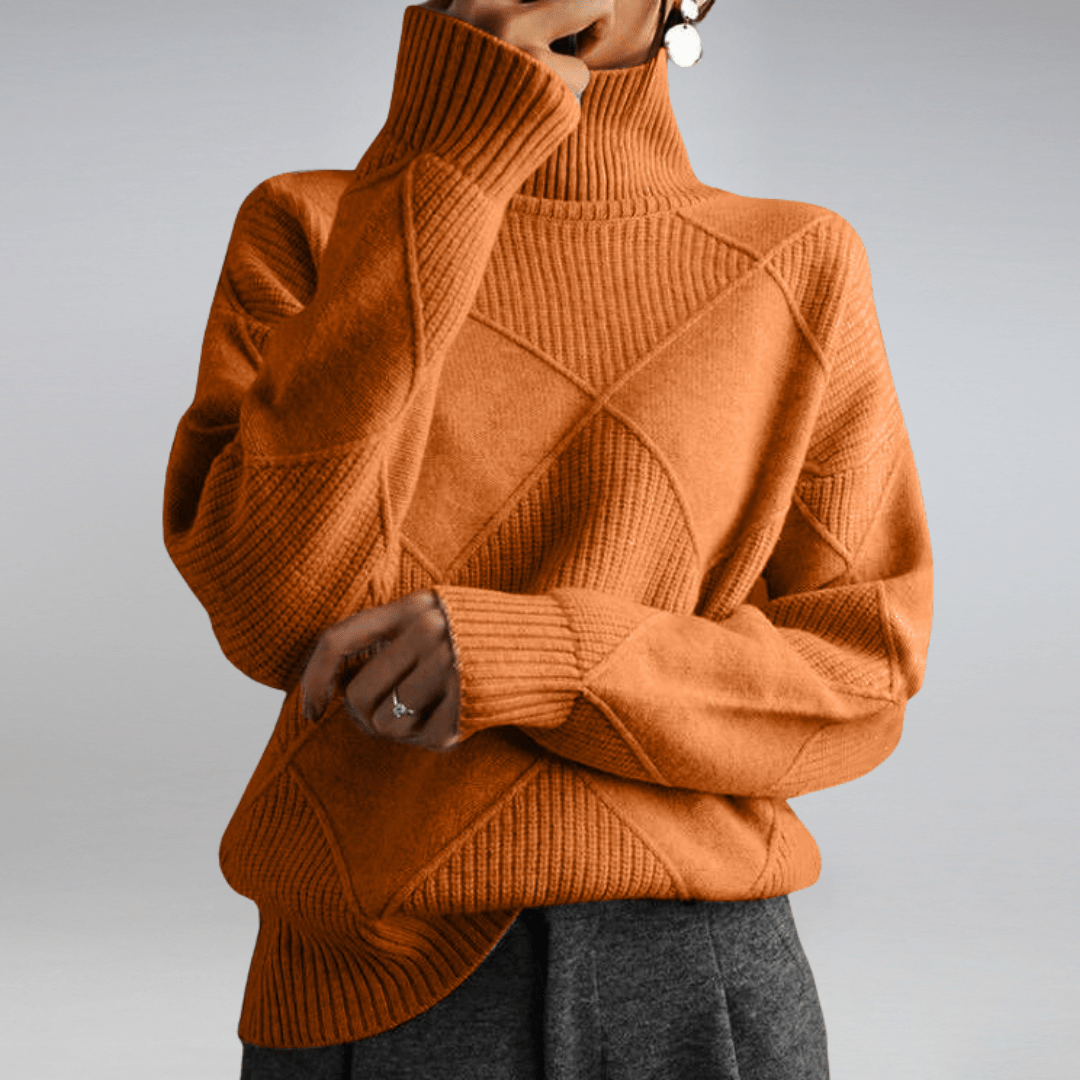 Pull à col roulé en maille douce