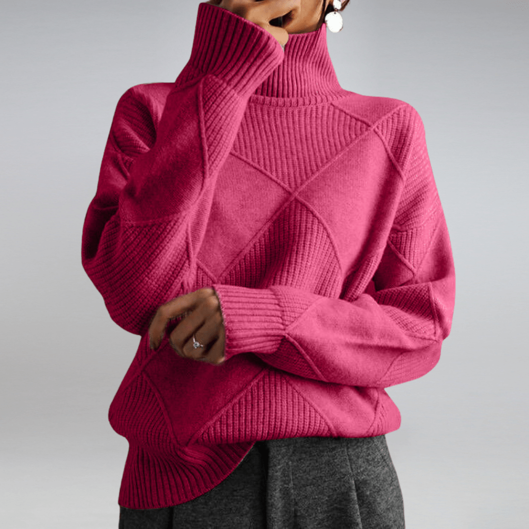 Pull à col roulé en maille douce
