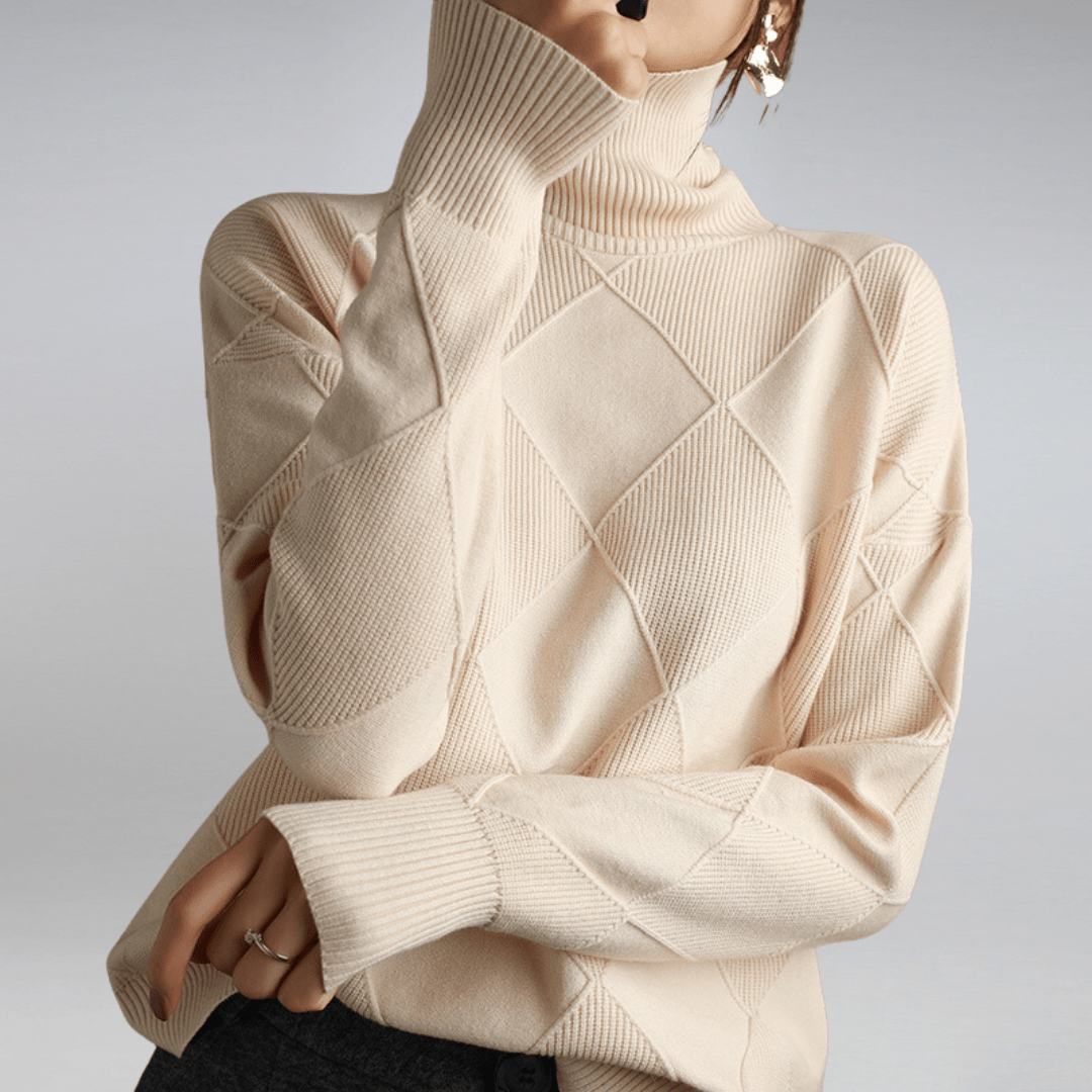 Pull à col roulé en maille douce