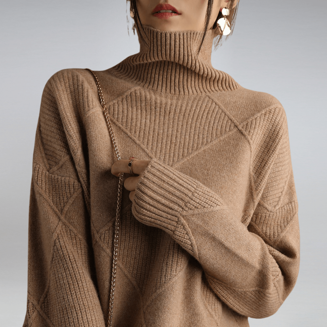 Pull à col roulé en maille douce