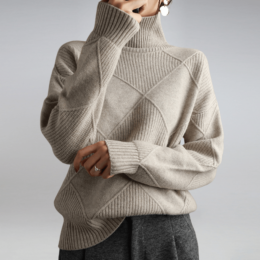 Pull à col roulé en maille douce