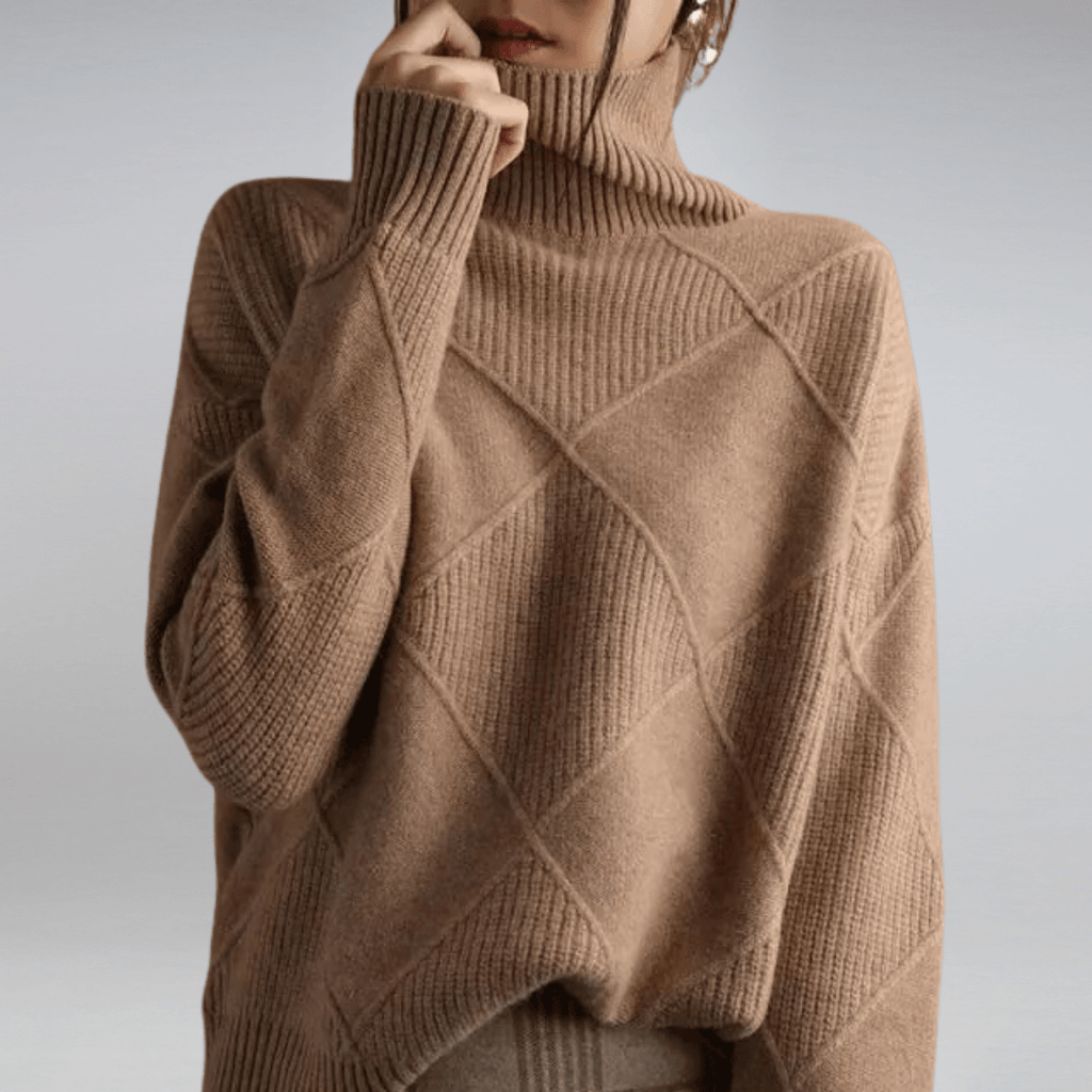Pull à col roulé en maille douce