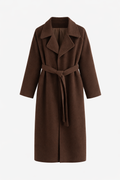 Manteau long droit à ceinture amovible