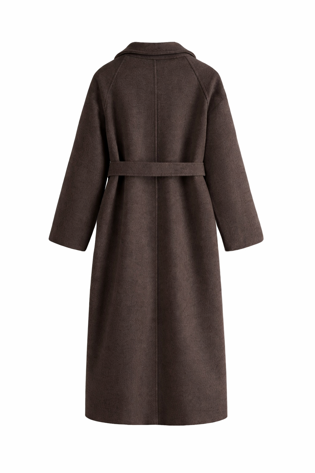 Manteau long droit à ceinture amovible