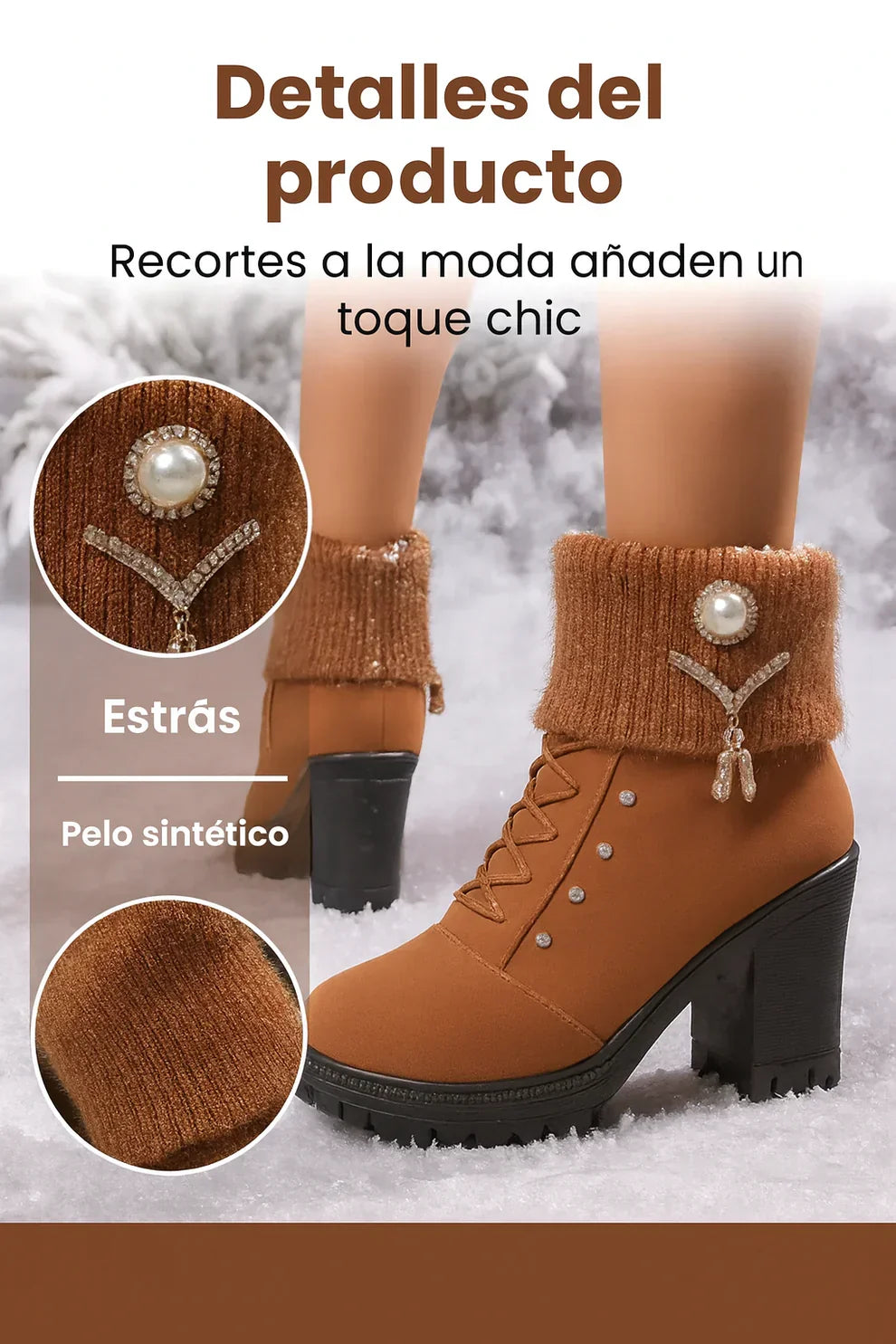 Bottes à talon large doublées