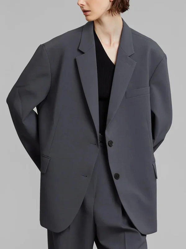 Blazer gris à la coupe oversize