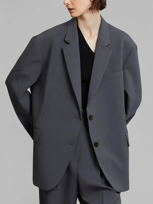 Blazer gris à la coupe oversize