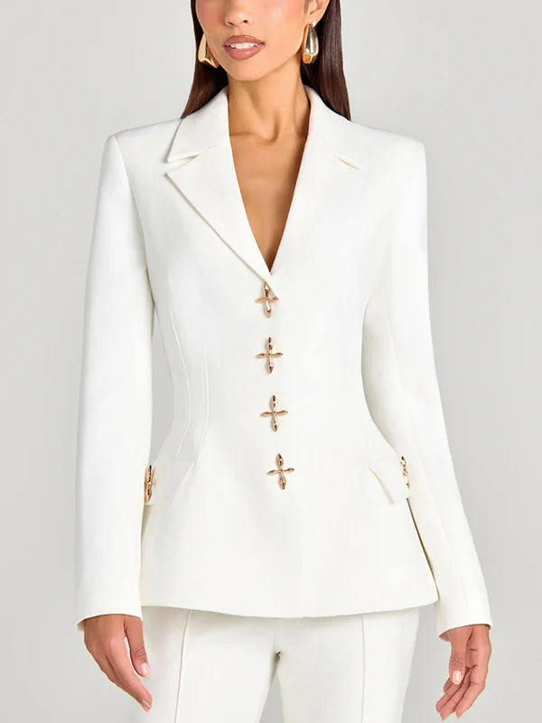 Blazer ivoire à un bouton