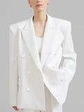 Blazer croisé oversize ivoire