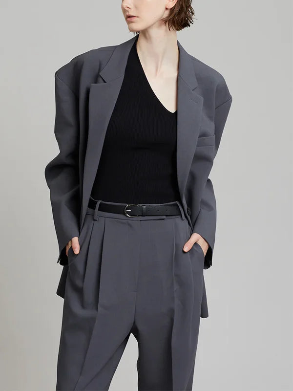 Blazer gris à la coupe oversize