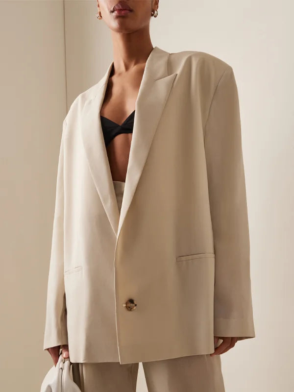 Blazer oversize en mélange de lin