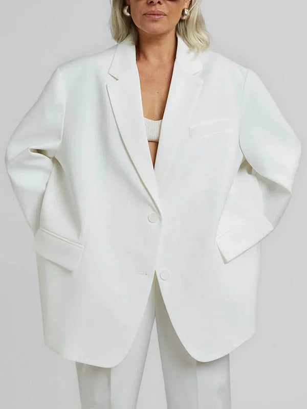 Blazer ivoire à la coupe oversize