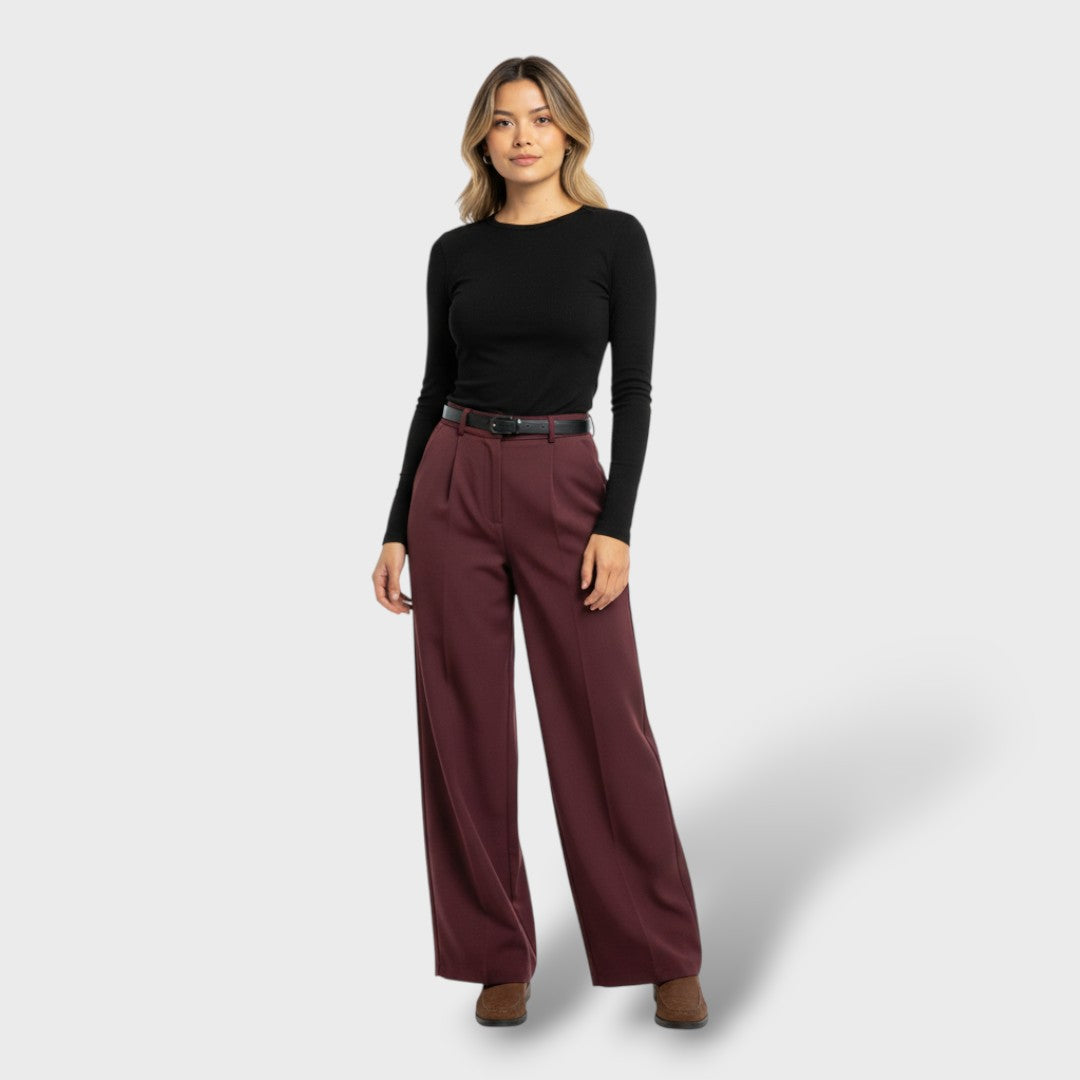 Pantalon tailleur à jambe large