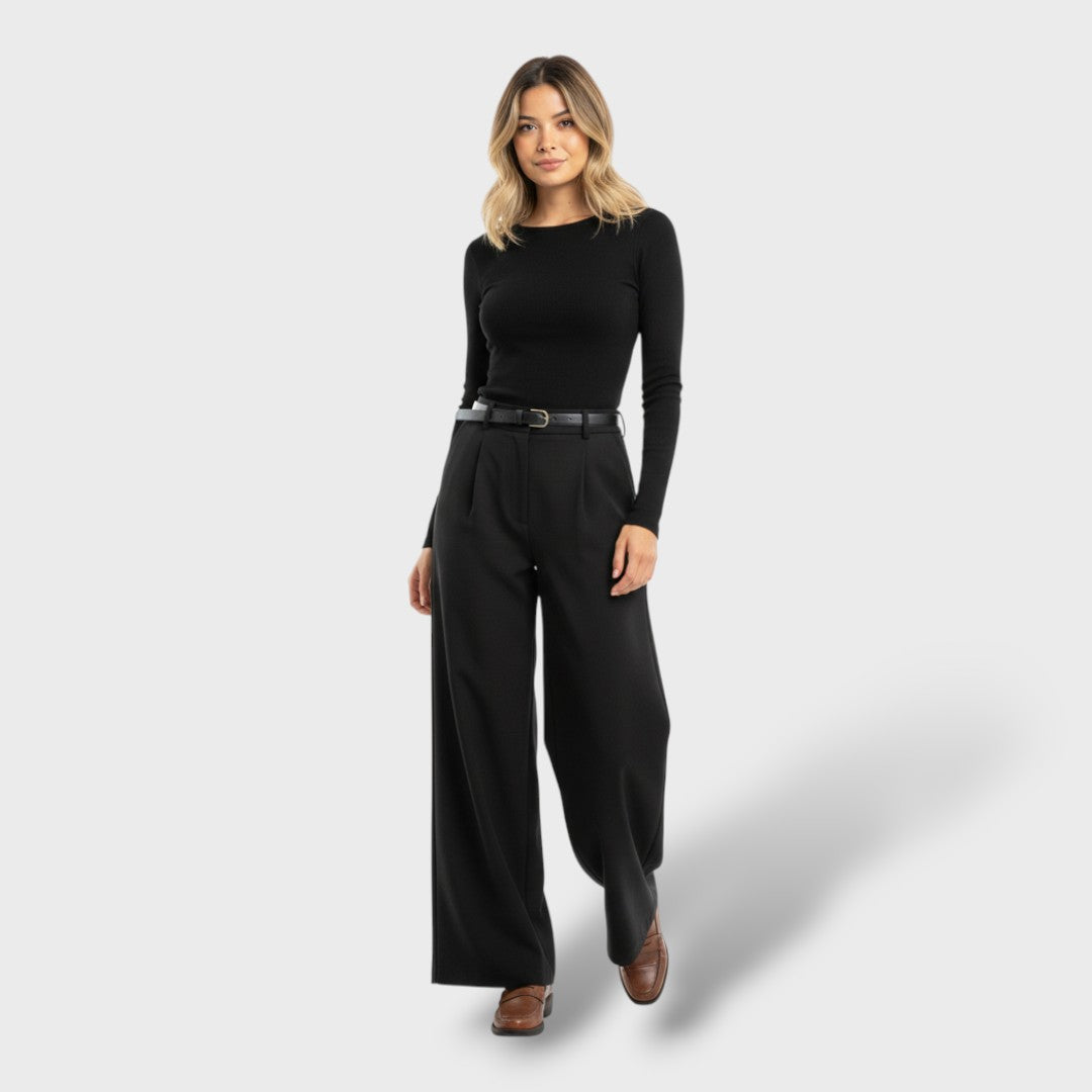 Pantalon tailleur à jambe large