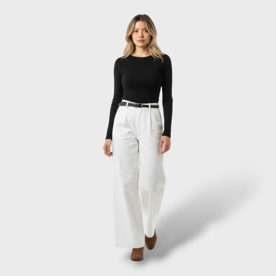 Pantalon tailleur à jambe large