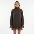 Robe midi en maille douce à coupe droite