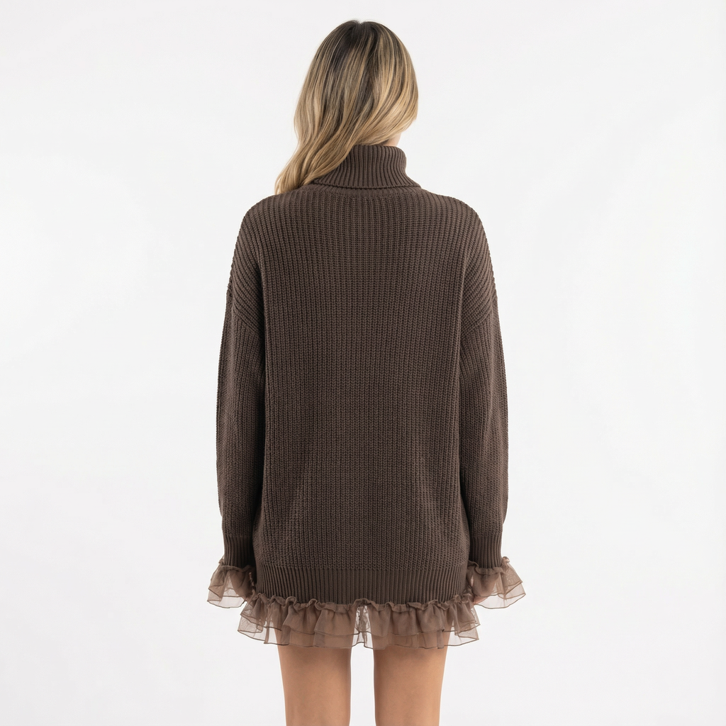 Robe midi en maille douce à coupe droite
