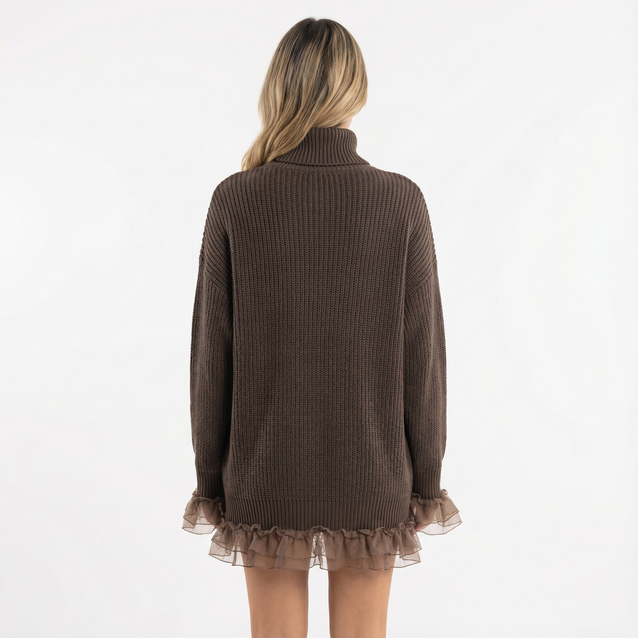 Robe midi en maille douce à coupe droite