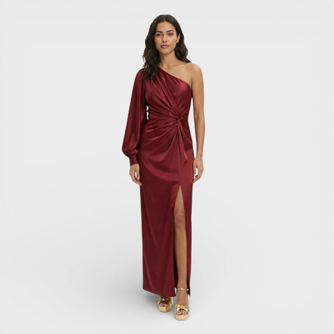 Robe longue d’invitée à une épaule