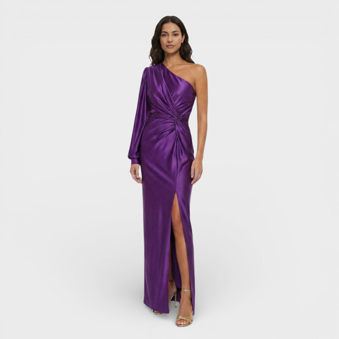 Robe longue d’invitée à une épaule