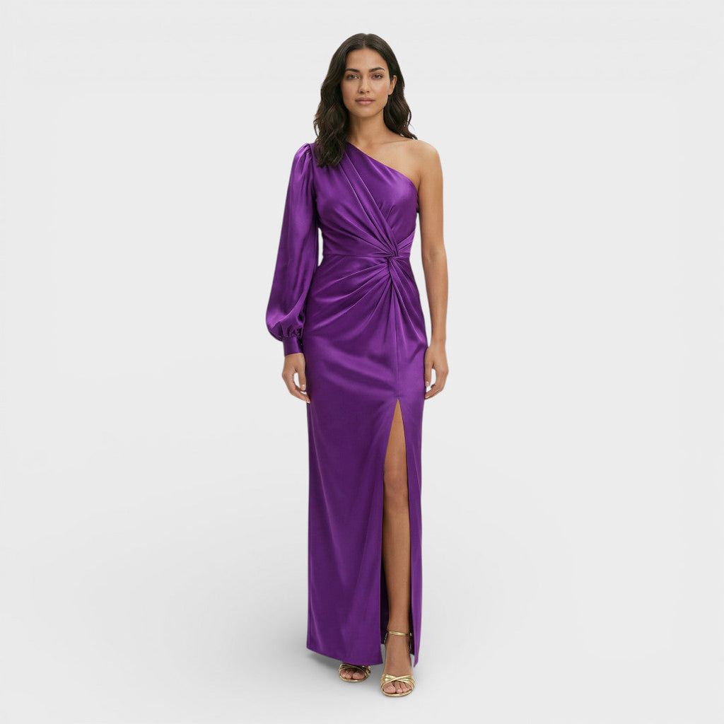 Robe longue d’invitée à une épaule