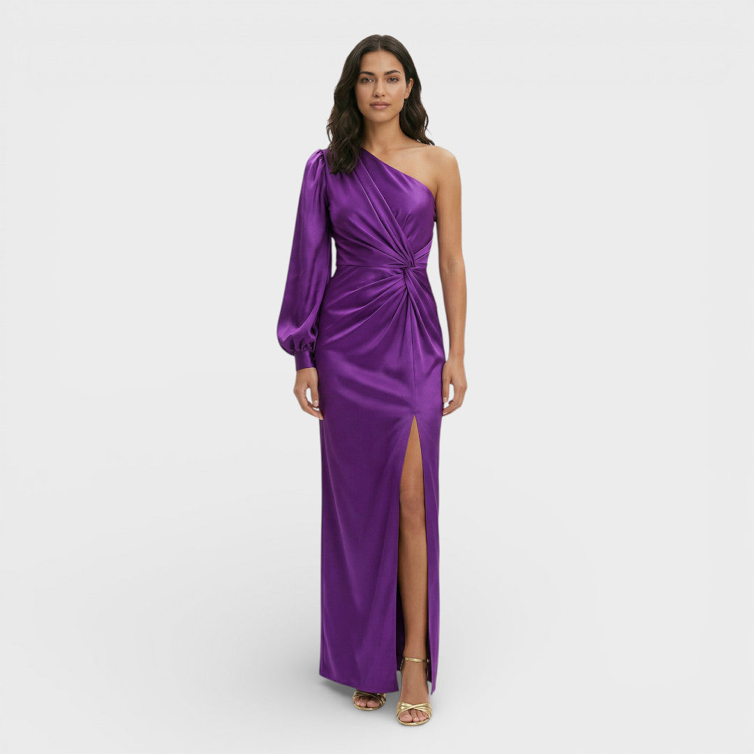 Robe longue d’invitée à une épaule