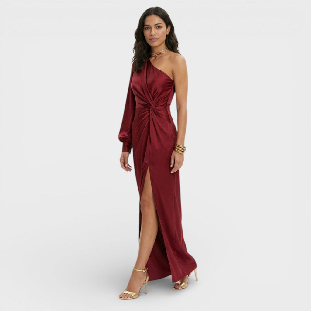 Robe longue d’invitée à une épaule