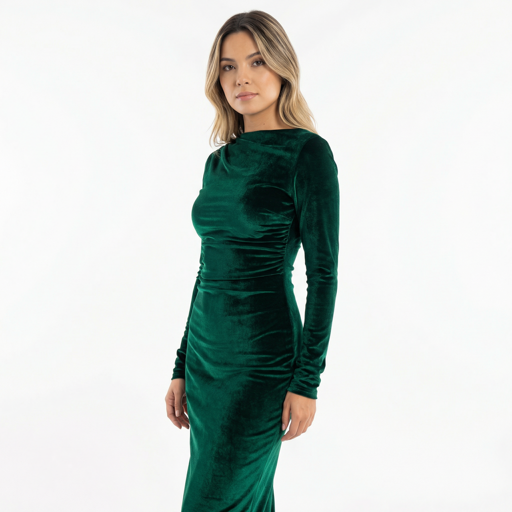 Robe midi habillée à coupe ajustée