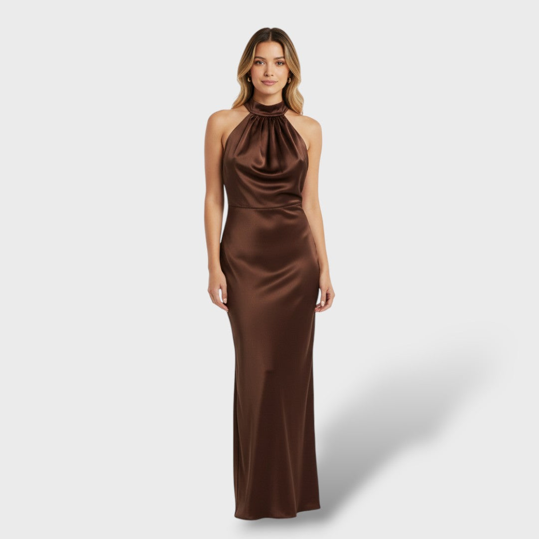 Robe midi en velours à la coupe habillée