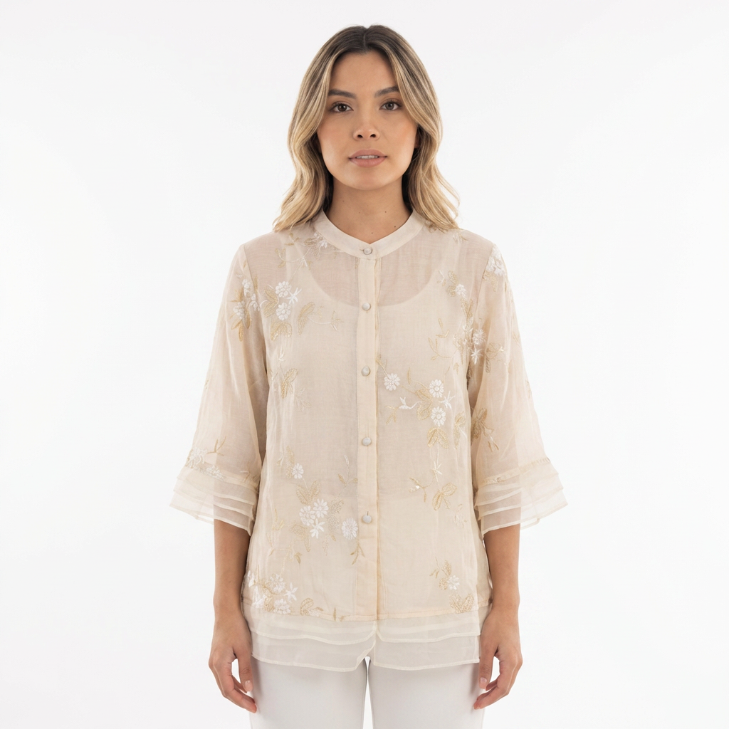 Blouse à broderie florale