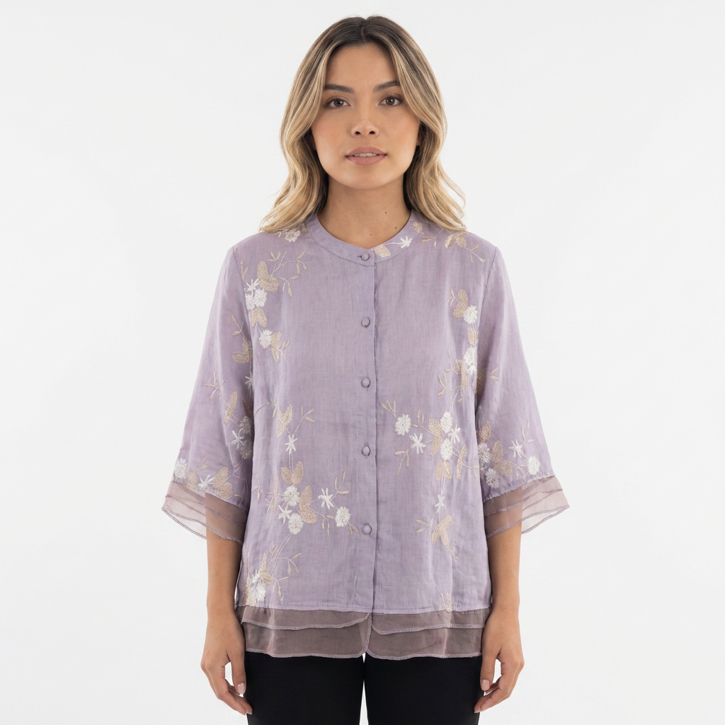 Blouse à broderie florale