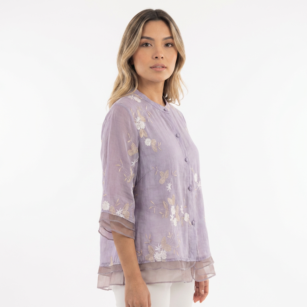 Blouse à broderie florale