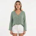 Blouse fluide à boutonnage complet