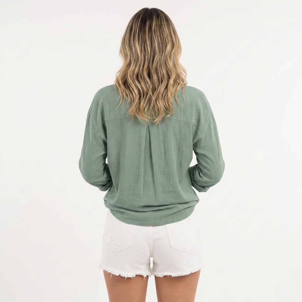 Blouse fluide à boutonnage complet