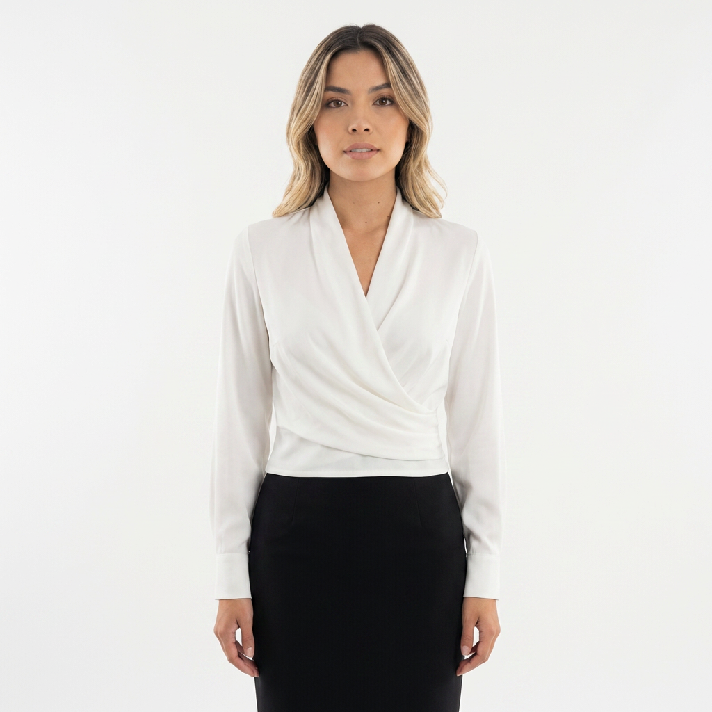 Blouse en satin croisée